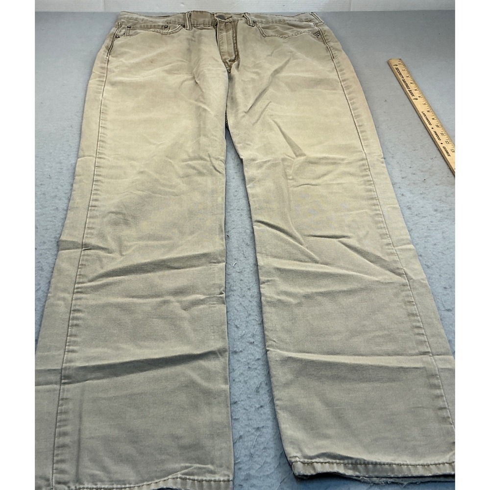 Levi's 514 Straight Fit Khaki Canvas Pants 36x34 Tan Workwear Casual